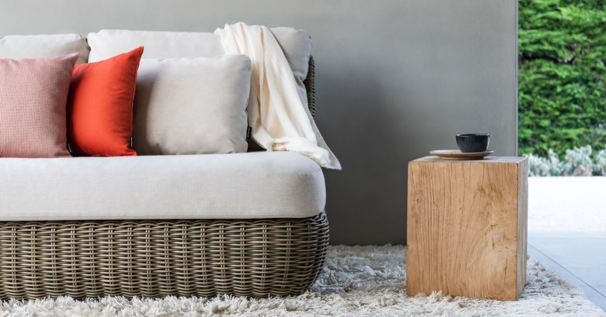 Tugu Loungebank kussens, bekleed met UV-bestendige en waterafstotende acrylstof in Linen C008