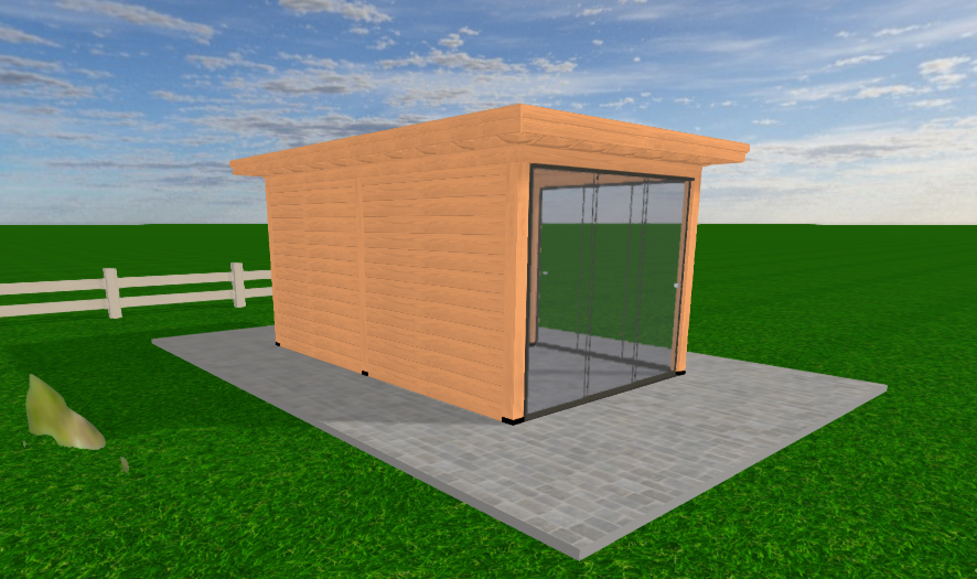 Tuinhuis met Glazen Schuifdeuren | YARD Outdoor | Plat Dak | 5x3 Meter - Bouwpakket