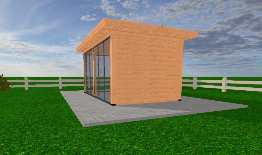 Tuinhuis met Glazen Schuifdeuren | YARD Outdoor | Plat Dak | 5x3 Meter - Bouwpakket