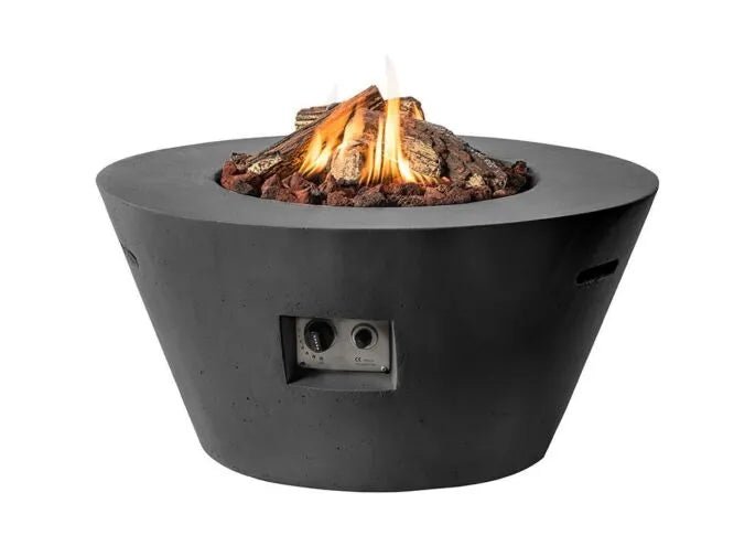 Happy Cocooning Vuurtafel Cone Zwart – luxe gasvuurtafel van composiet