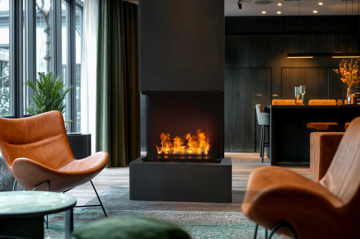 Waterdamp Haard Planika Aura – Vrijstaande Sfeerhaard - Chique Buiten Leven - Planika - Waterdamp haard