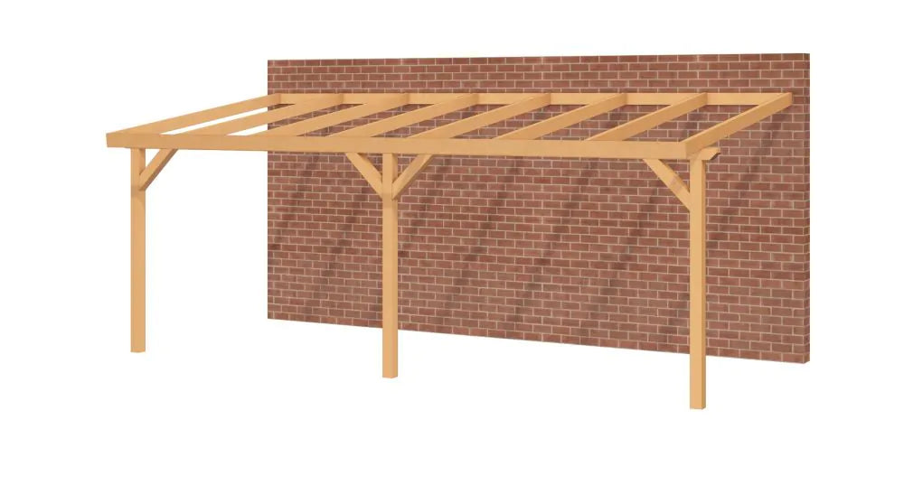 Douglas Overkapping 700x350 cm met Schuin Dak | Veranda Bouwpakket
