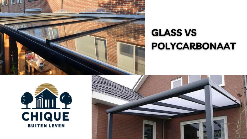 Luifel boven deur van aluminium L140 x B80 cm, hellend AMBAN