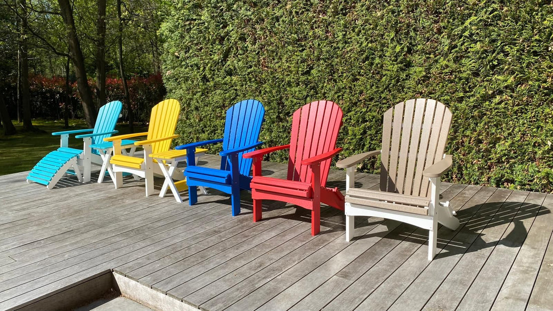 Adirondack stoelen van Berlin Gardens in diverse kleuren – stijlvolle, weerbestendige buitenstoelen voor elke tuin