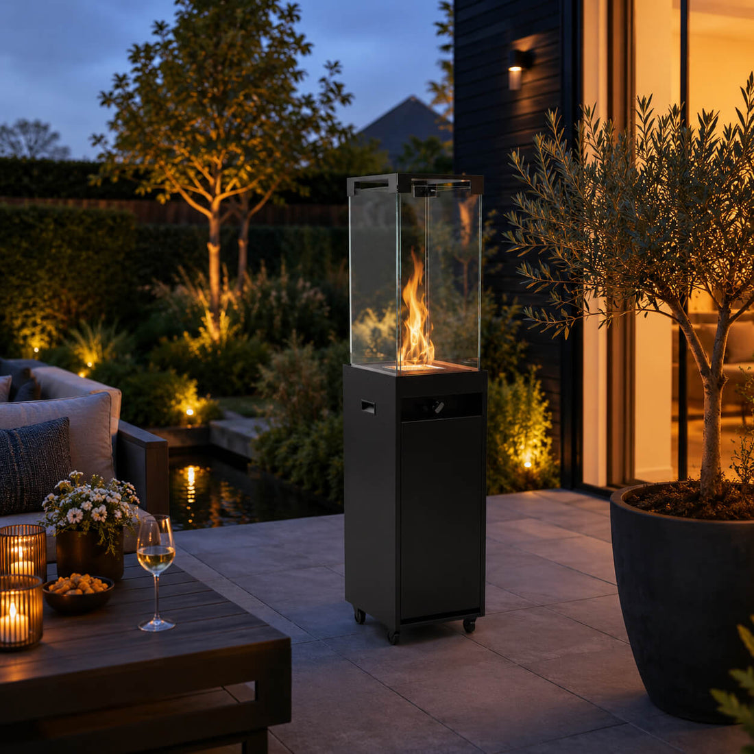 Faro buitenhaard op gas op een nederlandse tuin
