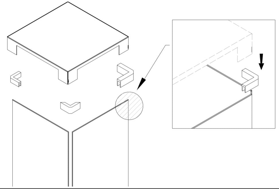 Rubberset voor Faro Planika – Tussenstuk tussen glas en bovenplaat (4 stuks)