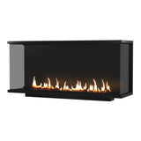 Made driezijdige bio-ethanol inbouwhaard met volle glas – 150 cm | Wild Flame