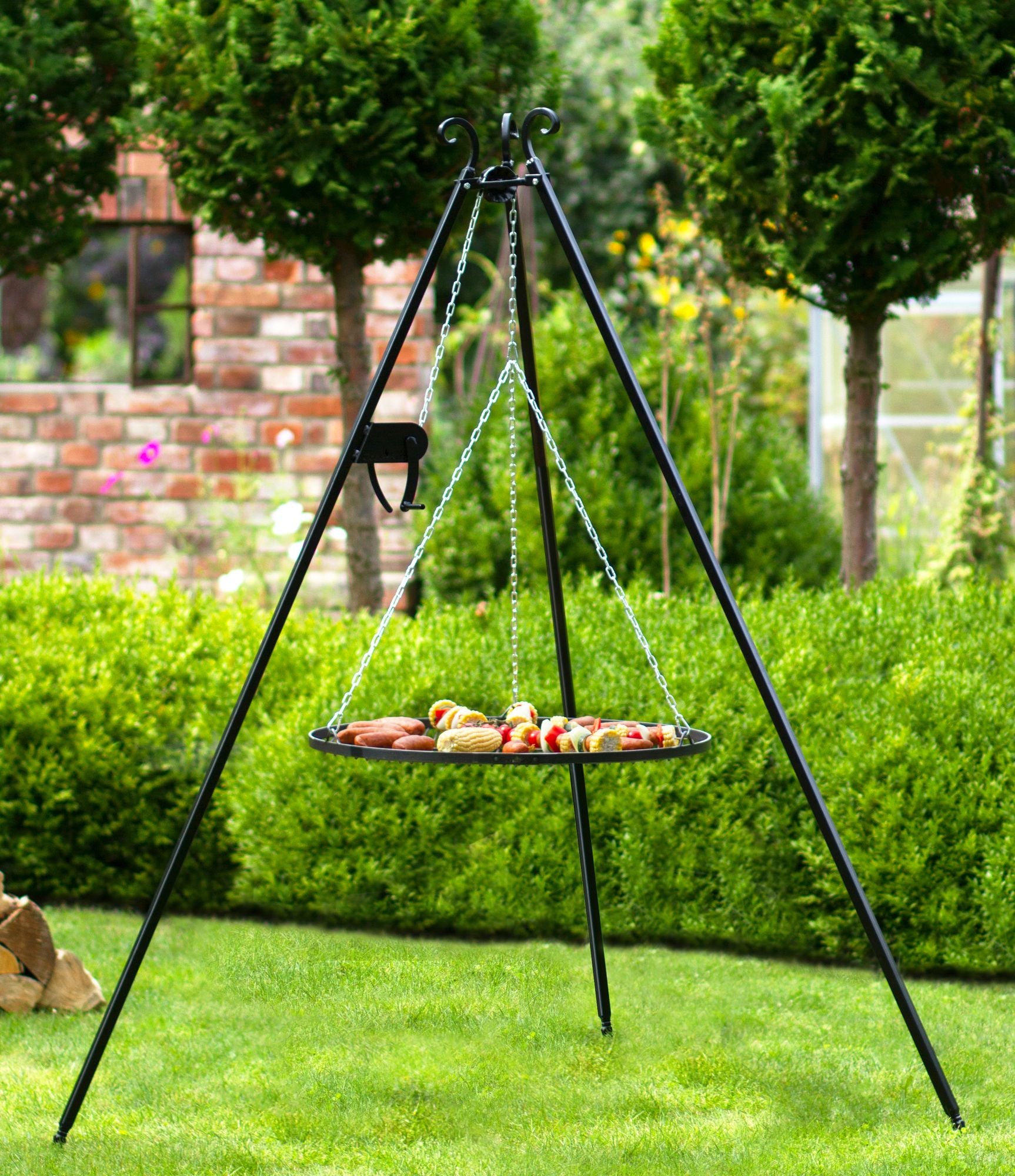CookKing Vuurschaal BBQ Porto - 60 t/m 100 cm | Handgemaakt Staal - CookKing Tripod Grill + Fire Bowl “PORTO”