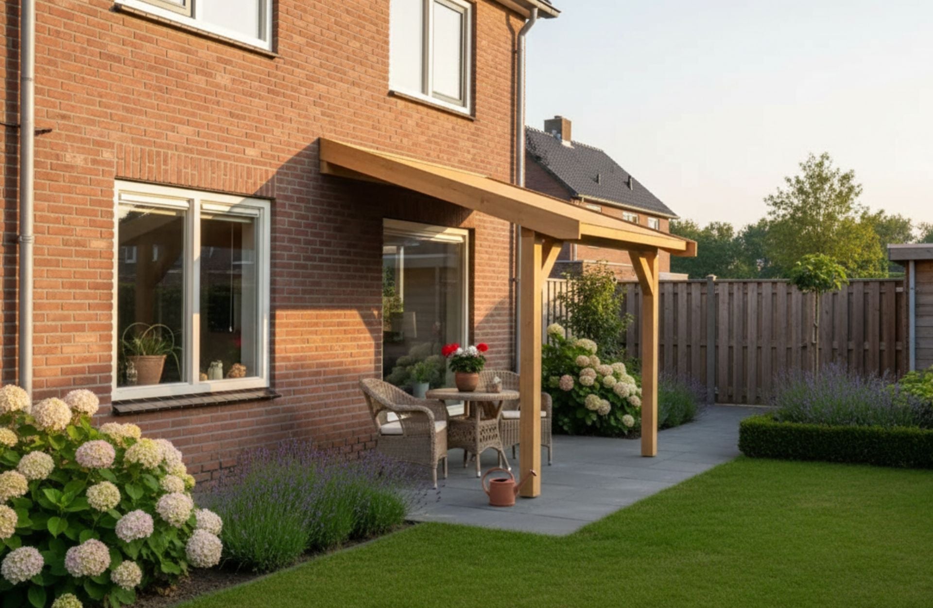 Oblique Roof op Maat 394 x 200 cm – Douglas Houten Buitenverblijf (4 Staanders, Bouwpakket) – 350x250 overkapping ter...