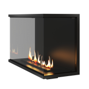 Wild Flame Made driezijdige bio-ethanol inbouwhaard met volle glas 110 cm – sfeerfoto