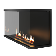 Wild Flame Made driezijdige bio-ethanol inbouwhaard met volle glas 120 cm – sfeerfoto