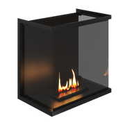 Wild Flame Made driezijdige bio-ethanol inbouwhaard met volle glas 60 cm – sfeerfoto
