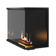 Wild Flame Made driezijdige bio-ethanol inbouwhaard met volle glas 80 cm – sfeerfoto