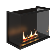 Wild Flame Made driezijdige bio-ethanol inbouwhaard met volle glas 90 cm – sfeerfoto