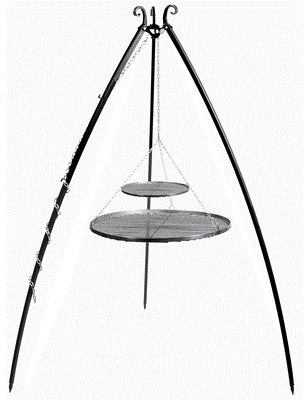 Driepoot grill 200 cm met dubbel grillrooster 80 cm + 40 cm | CookKing