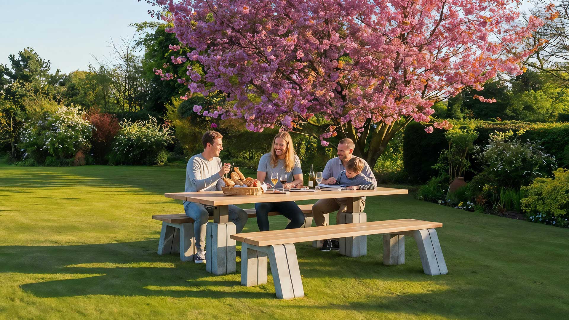 Rock Products C3 Shortbench compacte tuinbank met FSC hardhout en beton – productfoto 2