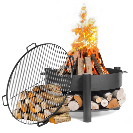 Vuurschaal MONTANA 80 cm met 80 cm grillrooster en 4 handgrepen | CookKing