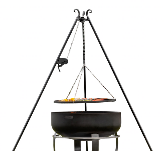 Vuurschaal met driepoot Viking XXL 80 cm en grillrooster 70 cm | CookKing