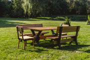 MASURIA COUNTRY Tafel 160x80 – Landelijke Houten Eettafel voor Buiten - Chique Buiten Leven - Masuria - Tuintafel