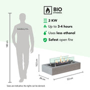 Cuneo Bioethanol-Tischkamin, technische Daten