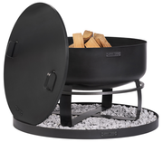 Vuurschaal Viking XXL 80 cm met deksel en ronde stalen bodemplaat 100 cm | CookKing