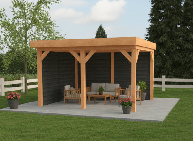 Douglas houten overkapping plat dak Sublime YARD Outdoor 400x300