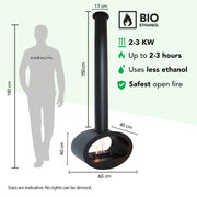 Floh Bioethanol-Hängekamin, technische Daten