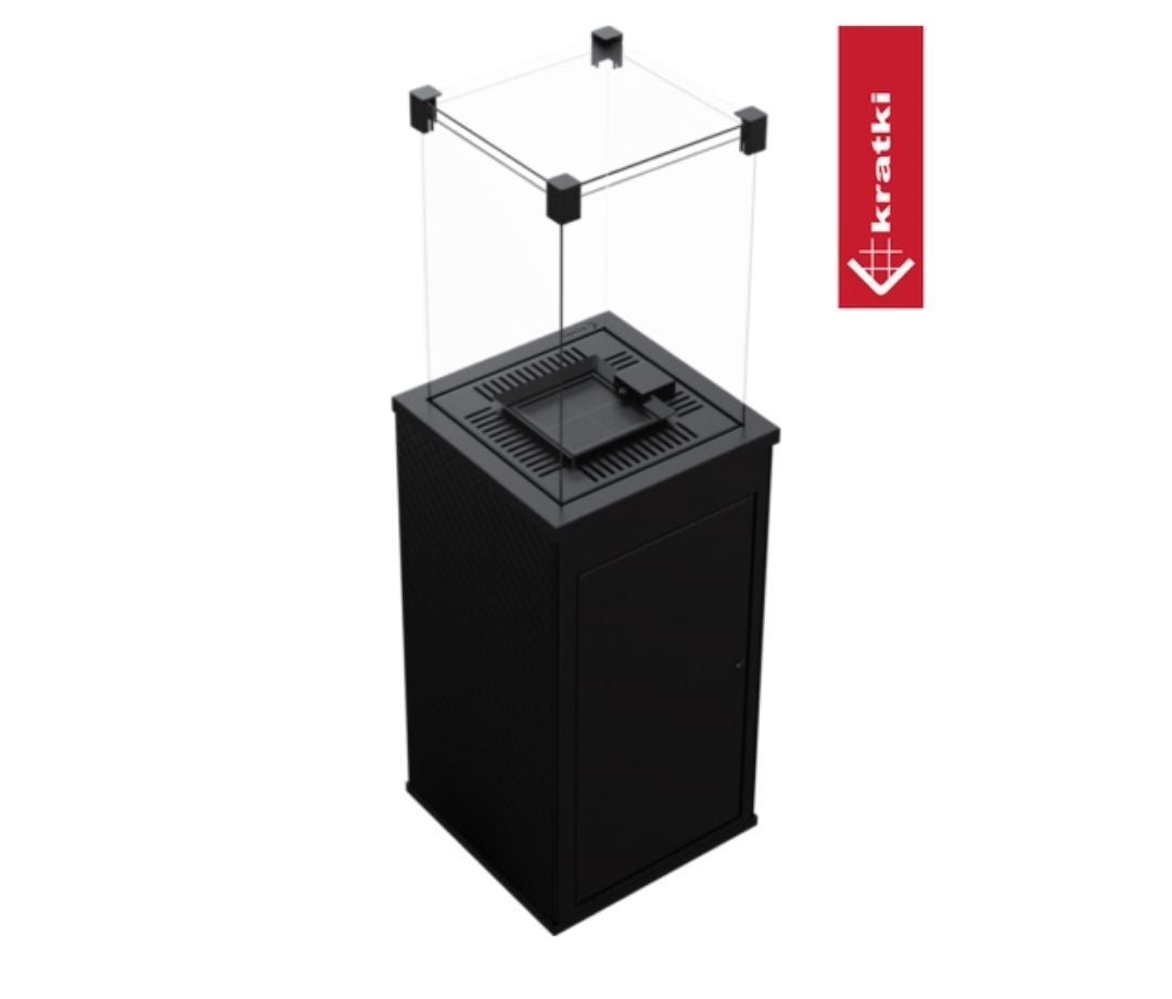 Gasgestookte Terrasheater met Glaspanelen – Luxe Warmte voor Jouw Tuin