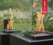 Gasgestookte Terrasheater met Glaspanelen – Luxe Warmte voor Jouw Tuin