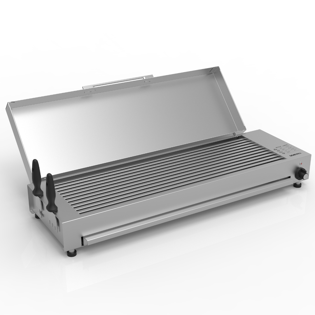 EcoGrill Home L elektrische barbecue RVS tafelmodel groot