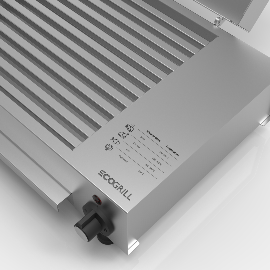 EcoGrill Home S – Elektrische Barbecue RVS | 2200W | Tafelmodel