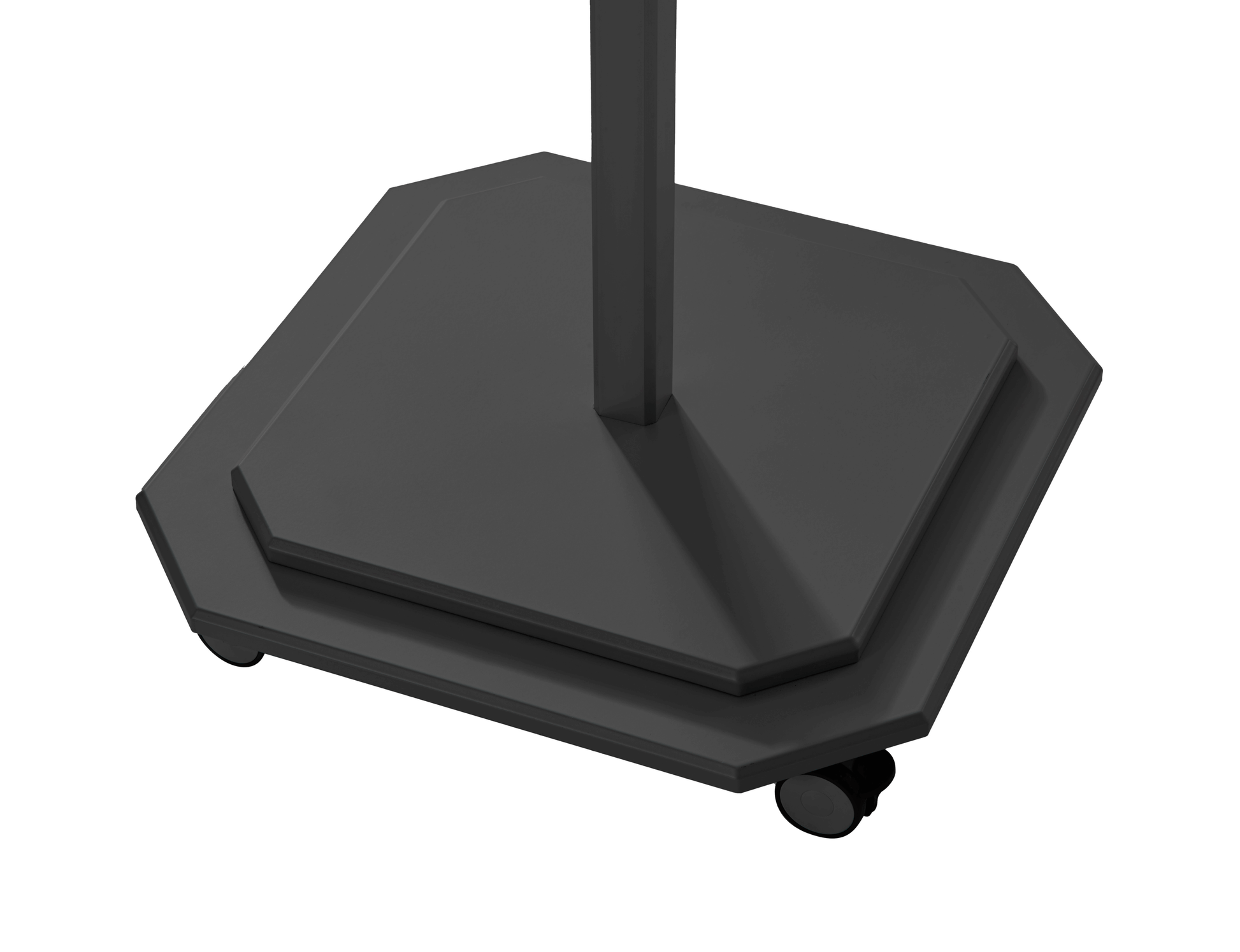 Inclusieve gepoedercoate stalen parasolvoet van 44 kg in charcoal kleur met 360° draaibare wielen en remmen, ideaal voor de Jardinico JCP.102.