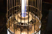 Close-up van de Italkero Dolce Vita EP terrasverwarmer met LED-basis

