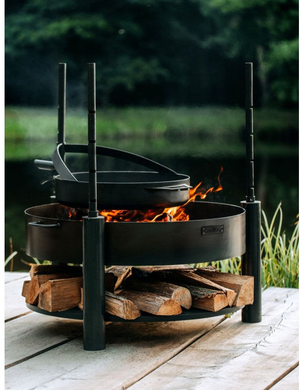 Multifunctionele vuurschaal MONTANA X 80 cm met grillrooster 60 cm | CookKing – buitenleven close | detail