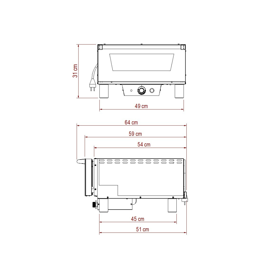Effeuno N4 elektrische pizzaoven voor pizza tot 42 cm - detailfoto 4