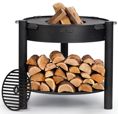 Hoge vuurschaal MONTANA 80 cm met grillplaat 78 cm en grillrooster 37 cm | CookKing