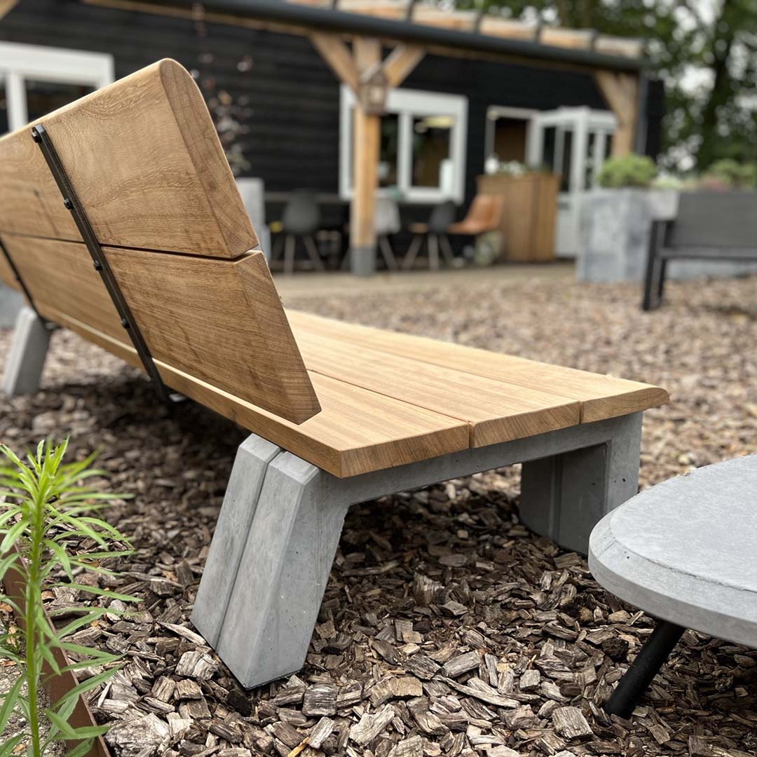 Rock Products C3 Lounger loungebank met FSC hardhout en antraciet beton – productfoto 5