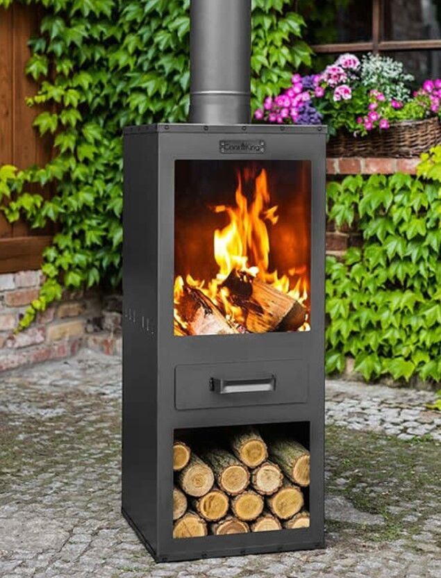 Tuinhaard | CookKing Rosa - houtkachel buiten