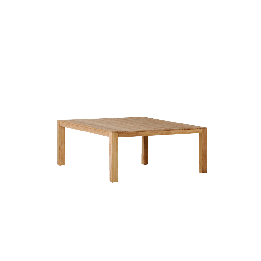 Jardinico Tecca tuintafel 160 x 160 cm – compacte vierkante teaktafel met een robuust en stijlvol design voor kleinere buitenruimtes.