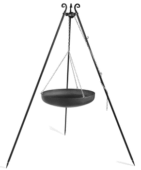 Wok met driepoot 180 cm en 60 cm wok van natuurlijk staal | CookKing
