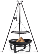 Vuurschaal Viking 80 cm met driepoot grill 180 cm en grillrooster 70 cm | CookKing