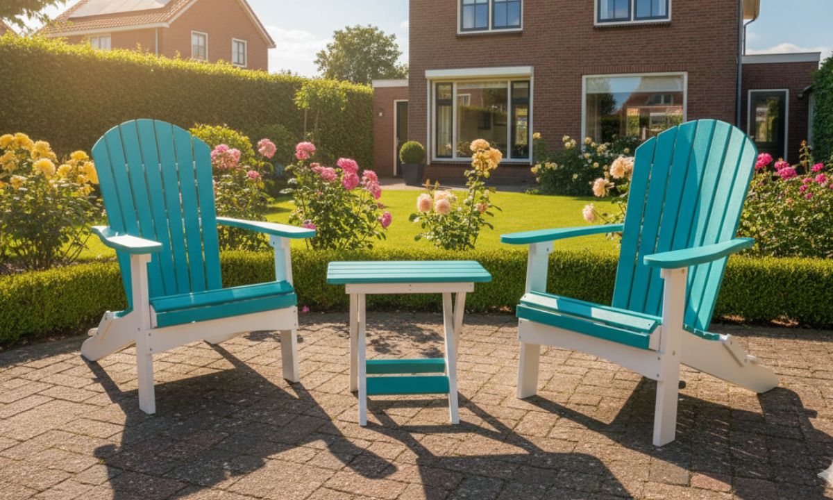 Adirondack Stoelen Set van Kunststof met Inklapbare Tafel | Berlin Gardens