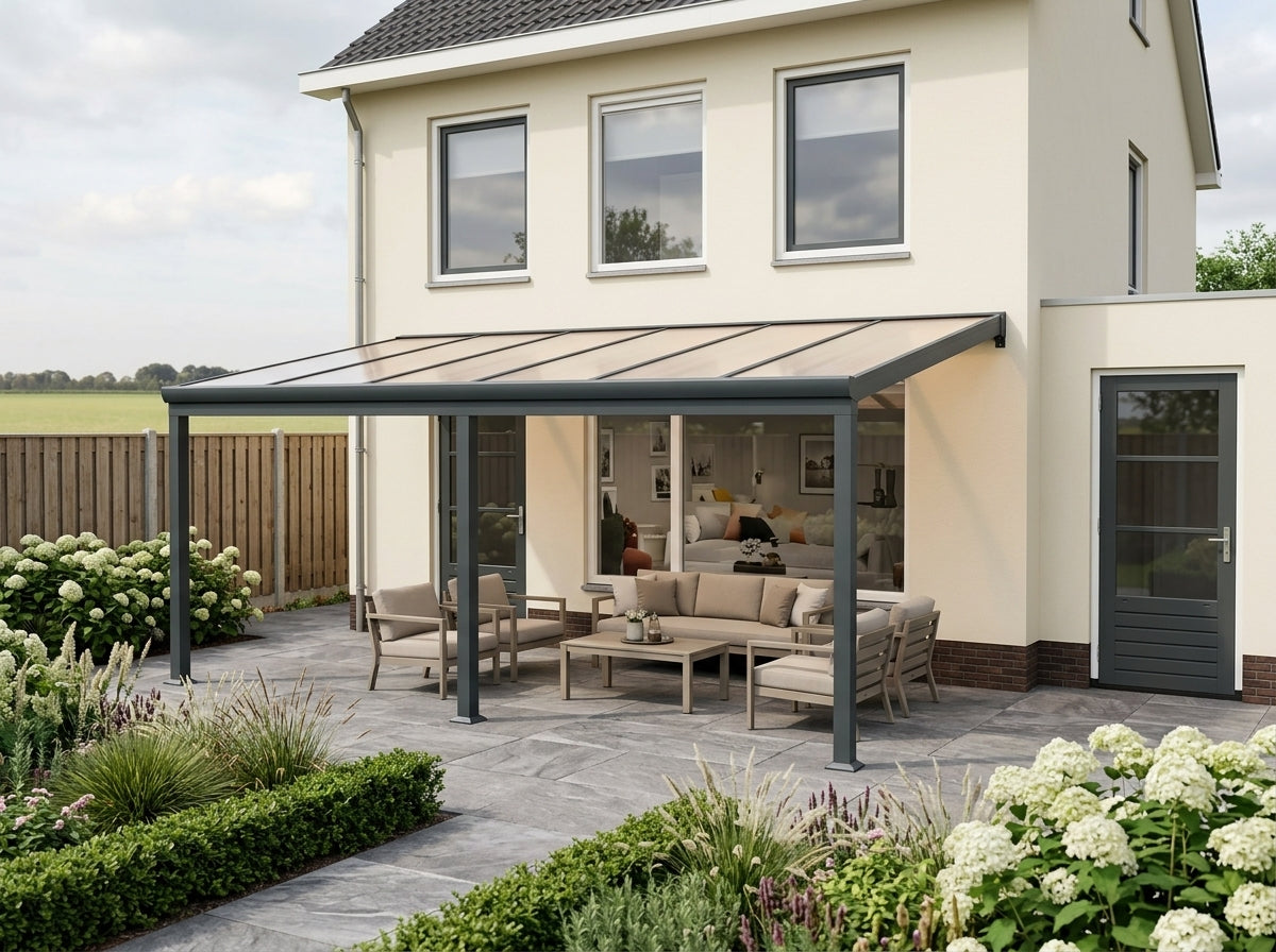 Aluminium Veranda - Polycarbonaat Dak | YARD Outdoor 600x250