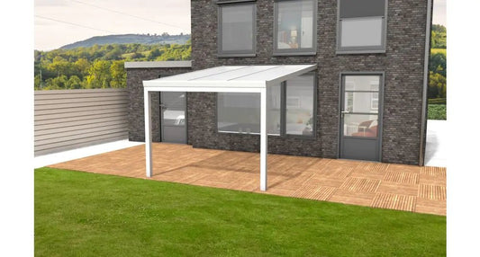 Aluminium Veranda Wit - Polycarbonaat Dak | YARD Outdoor 300x350 - Chique Buiten Leven - YARD Outdoor - Aluminium veranda