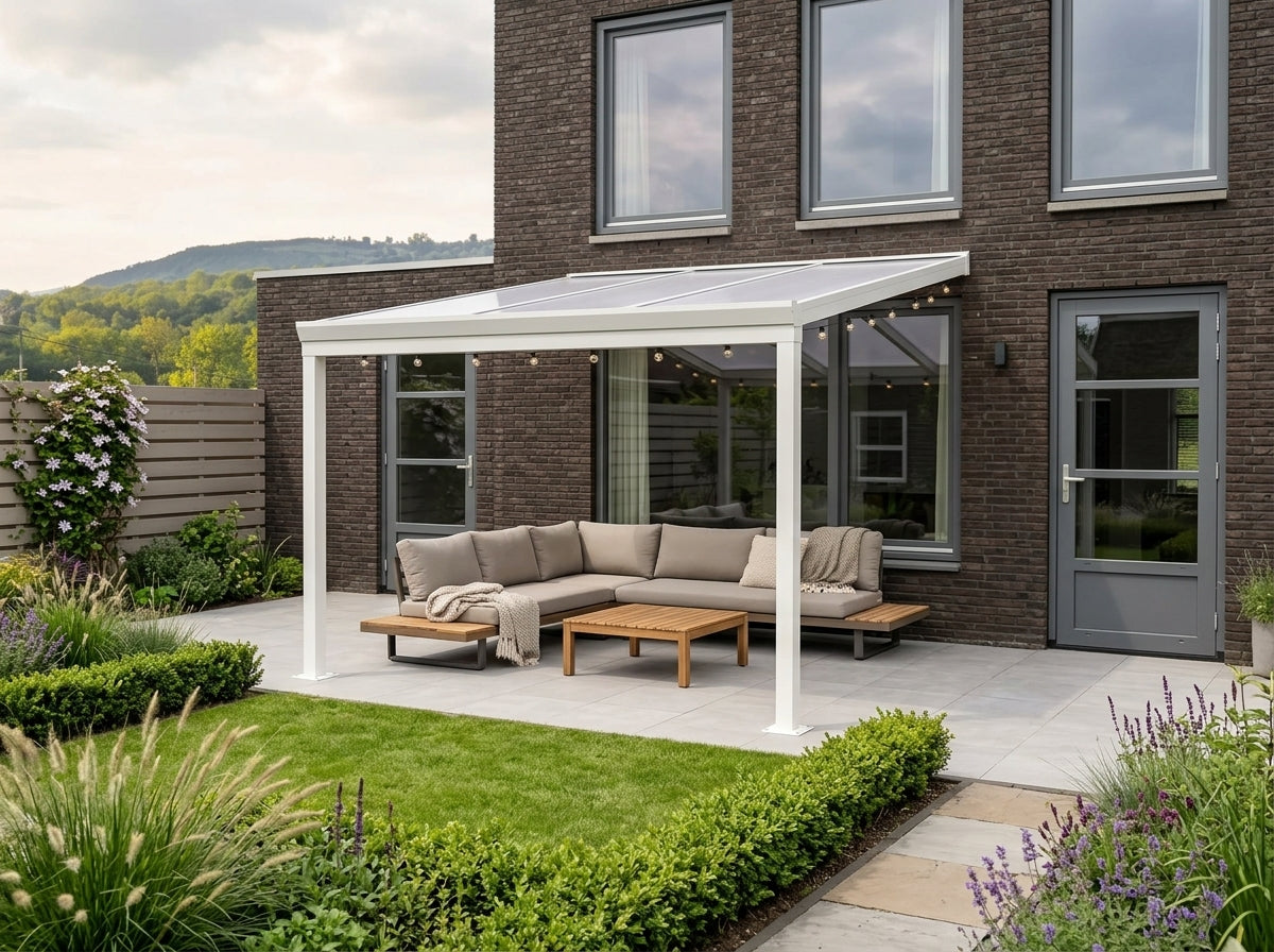 Aluminium Veranda Wit - Polycarbonaat Dak | YARD Outdoor 300x350