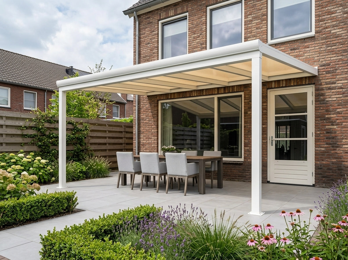 Aluminium Veranda Wit - Polycarbonaat Dak | YARD Outdoor 400x350