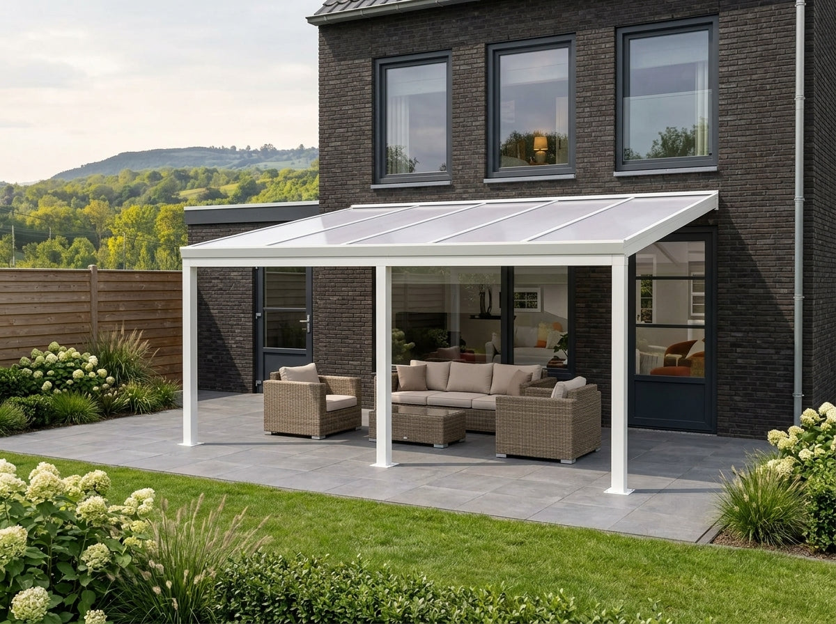 Aluminium Veranda Wit - Polycarbonaat Dak | YARD Outdoor 500x350