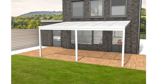 Aluminium Veranda Wit - Polycarbonaat Dak | YARD Outdoor 600x350 - Chique Buiten Leven - YARD Outdoor - Aluminium veranda