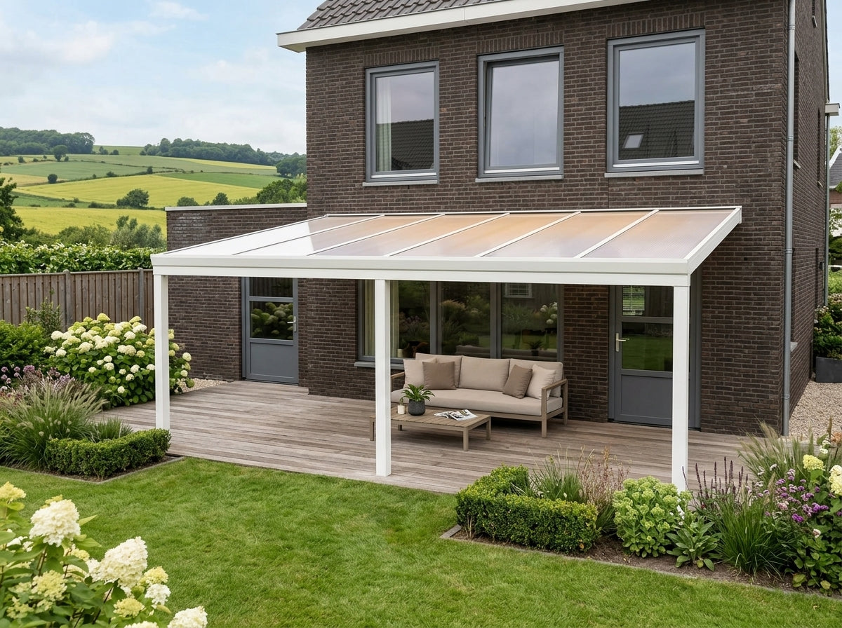 Aluminium Veranda Wit - Polycarbonaat Dak | YARD Outdoor 600x350