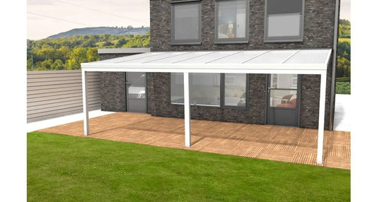 Aluminium Veranda Wit - Polycarbonaat Dak | YARD Outdoor 700x350 - Chique Buiten Leven - YARD Outdoor - Aluminium veranda